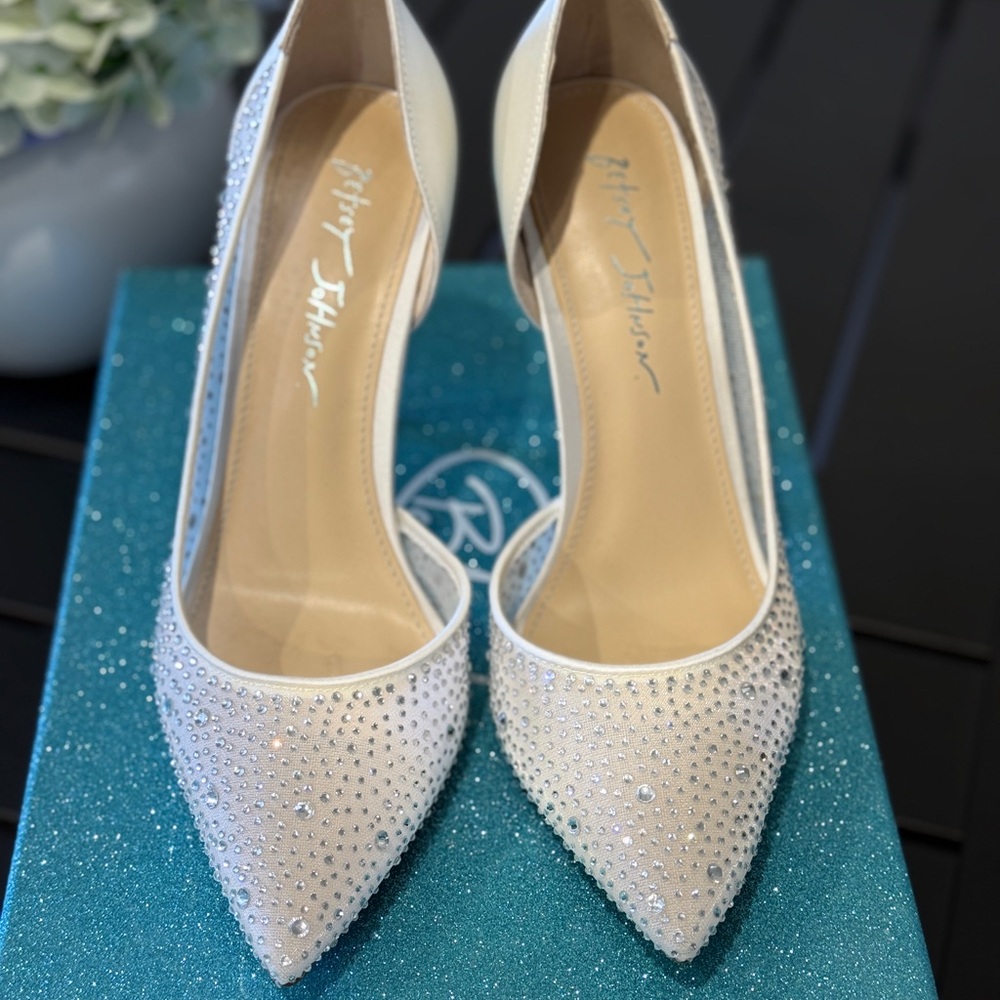 Betsey Johnson Sparkling Ivory Wedding Heels